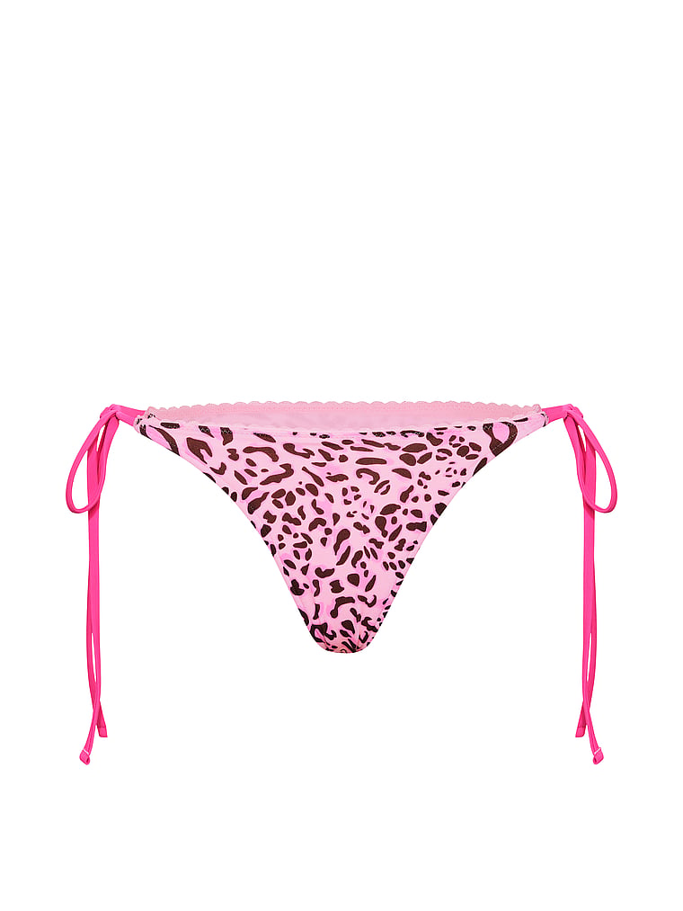 PINK by Frankies Bikinis Rosemary Itsy Bottom, Pink Leopard, offModelFront, 4 of 4