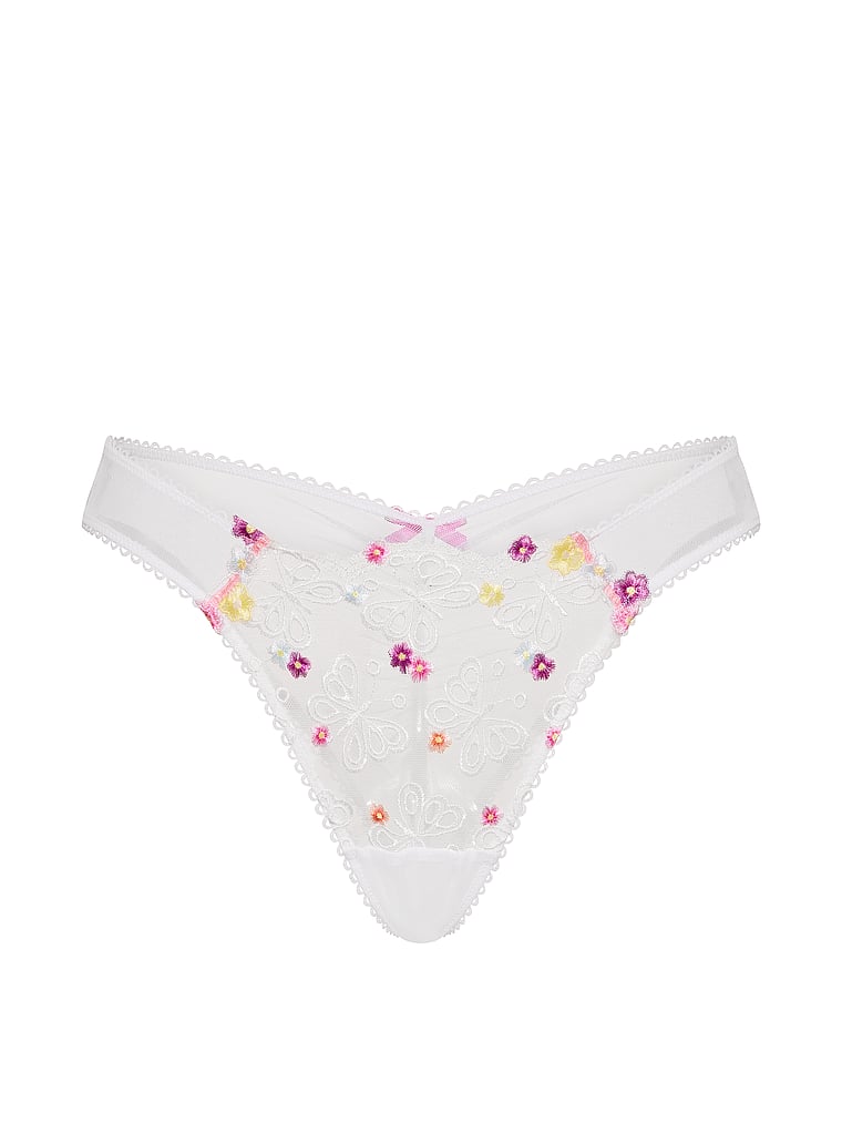 Victoria's Secret, Dream Angels Butterflies Embroidery Brazilian Panty, Butterflies Embroidery Brazilian, offModelFront, 4 of 5