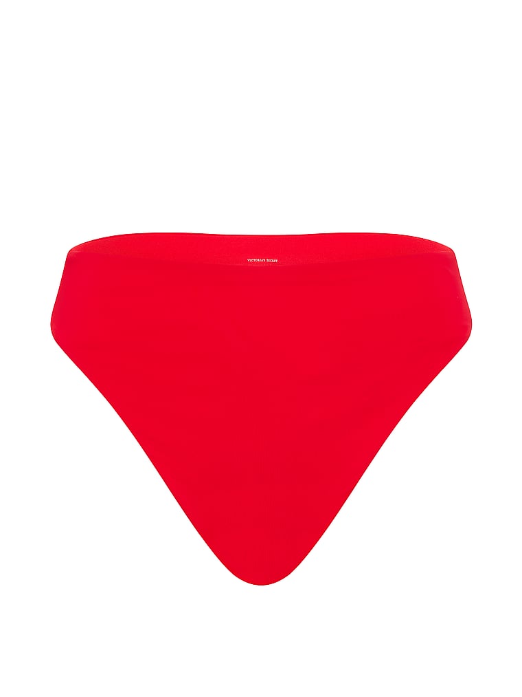 Victoria's Secret, Victoria's Secret Swim High-Waist Brazilian Bikini Bottom, Red Pepper, offModelFront, 3 of 3