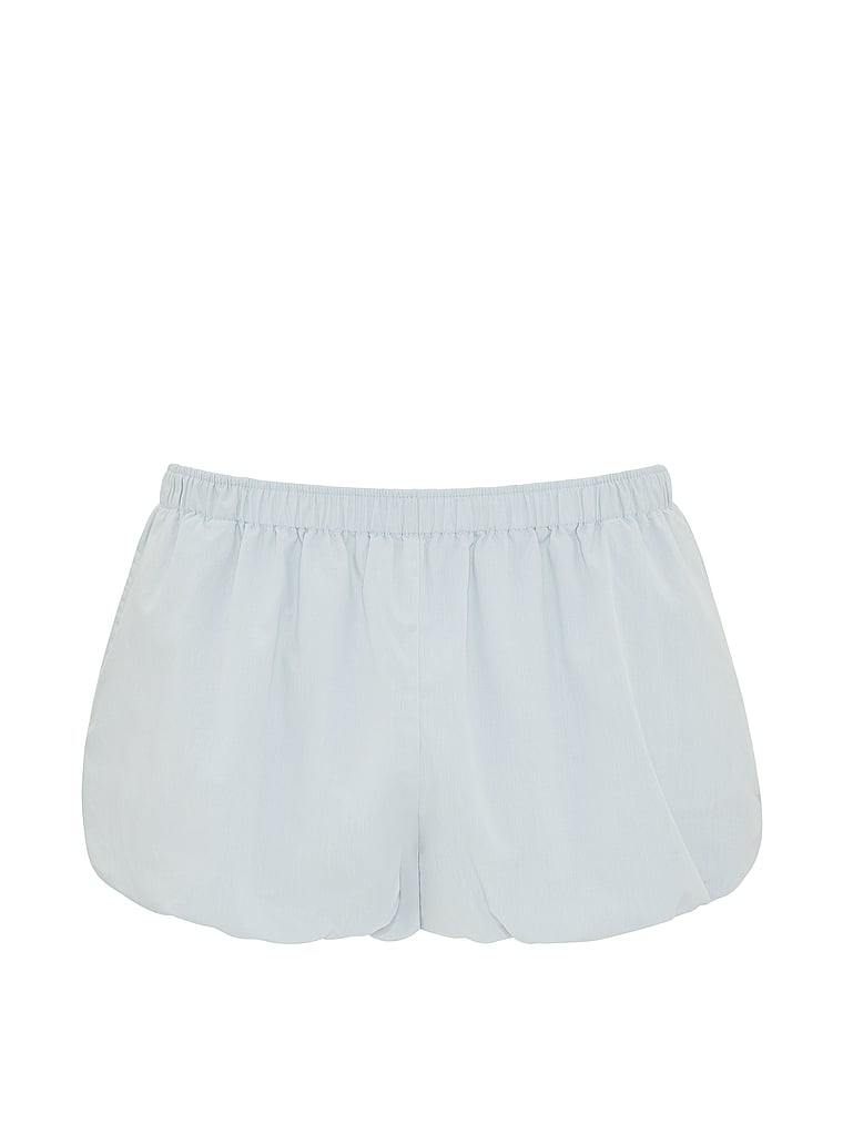 Victoria's Secret, Victoria's Secret Heritage Cotton Bubble Short, Chambray Blue, offModelFront, 4 of 5