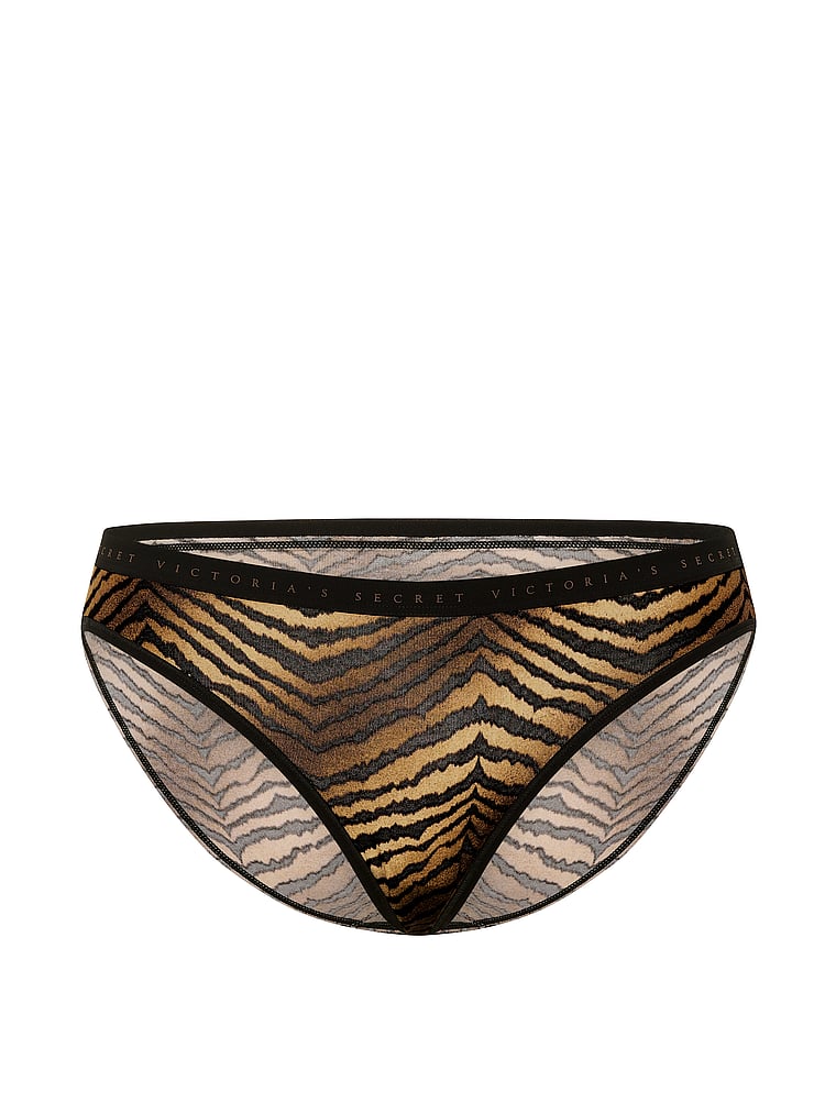 Victoria's Secret, Victoria's Secret Stretch Cotton Strappy Bikini Panty, Tiger Stripe, offModelFront, 4 of 4