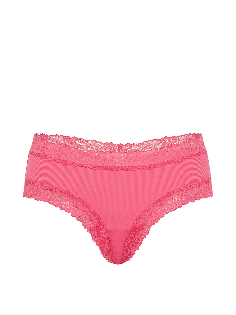 Buy PINK Wink™ Lace-Trim Cheeky Panty, Black - Order Panties