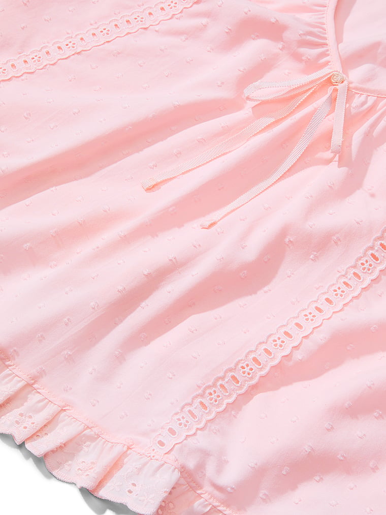 Victoria's Secret, Victoria's Secret Cotton Dream Puff-Sleeve Short Pajama Set, Angel Pink, detail, 5 of 5