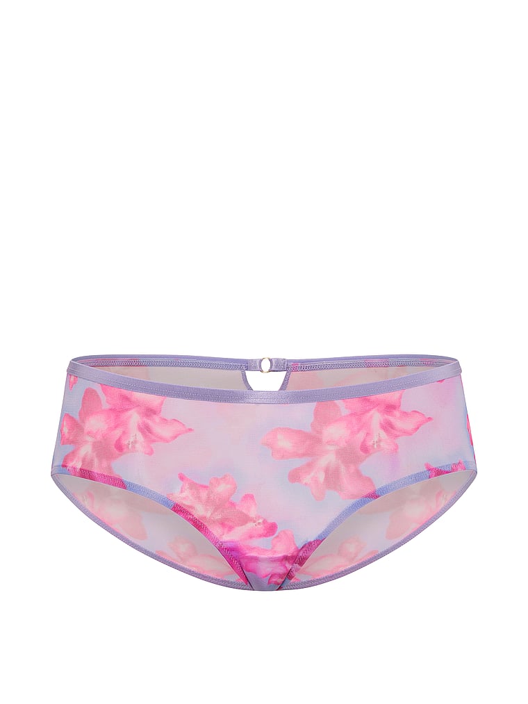 PINK Logo Cotton Hiphugger Panty, Sweet Lavender Hibiscus Floral Print, offModelFront, 3 of 3