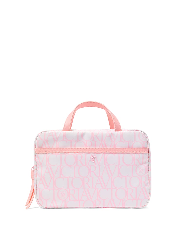 Victoria's Secret, Victoria's Secret Travel Hanging Toiletry Bag, Victoria Script, onModelFront, 1 of 3