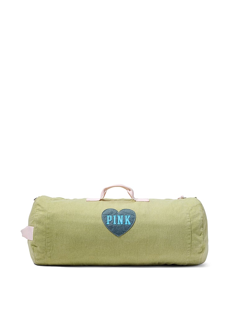 PINK Retro PINK Duffle Bag, Seaglass Heritage Patch, onModelBack, 3 of 4