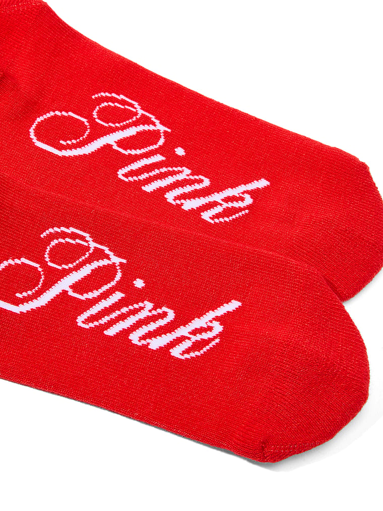 PINK 1-Pack Quarter Socks, Bright Vermillion, offModelBack, 2 of 2