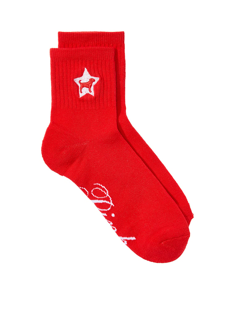 PINK 1-Pack Quarter Socks, Bright Vermillion, offModelFront, 1 of 2