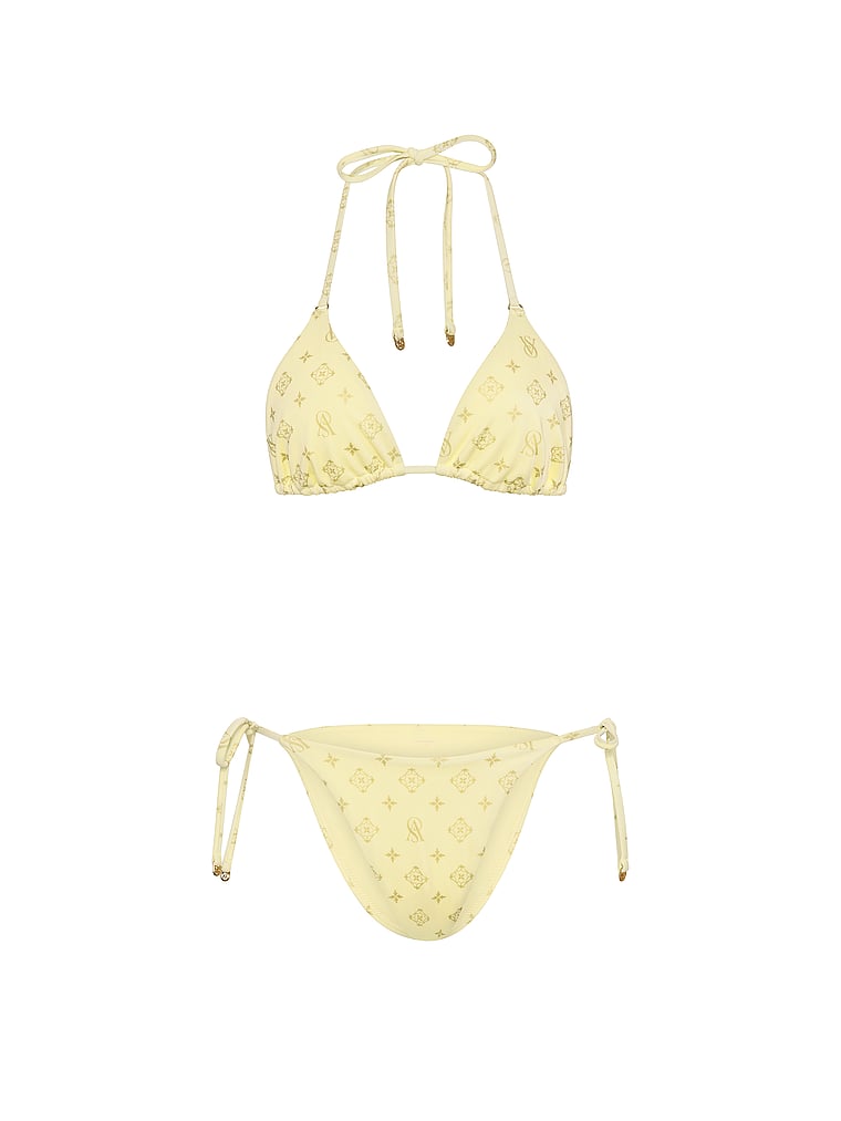 Victoria's Secret, Victoria's Secret Swim The BagKINI String Bikini Set, Lemonade, offModelFront, 4 of 5
