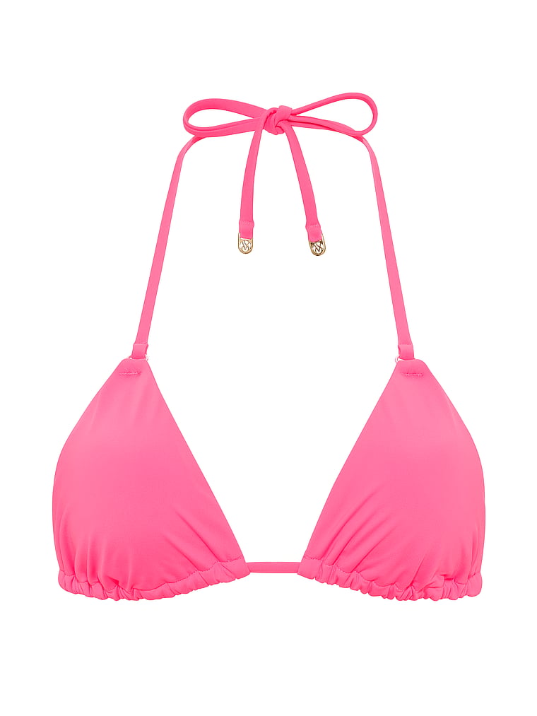 Victoria's Secret, Victoria's Secret Swim Triangle Bikini Top, Bombshell Pink, offModelFront, 3 of 3
