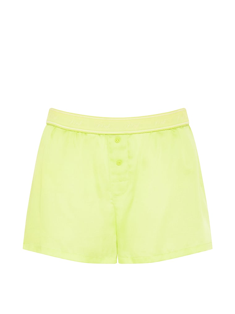 PINK Cotton Boxy Pajama Shorts, Tropical Pear Popsicles, offModelFront, 3 of 4