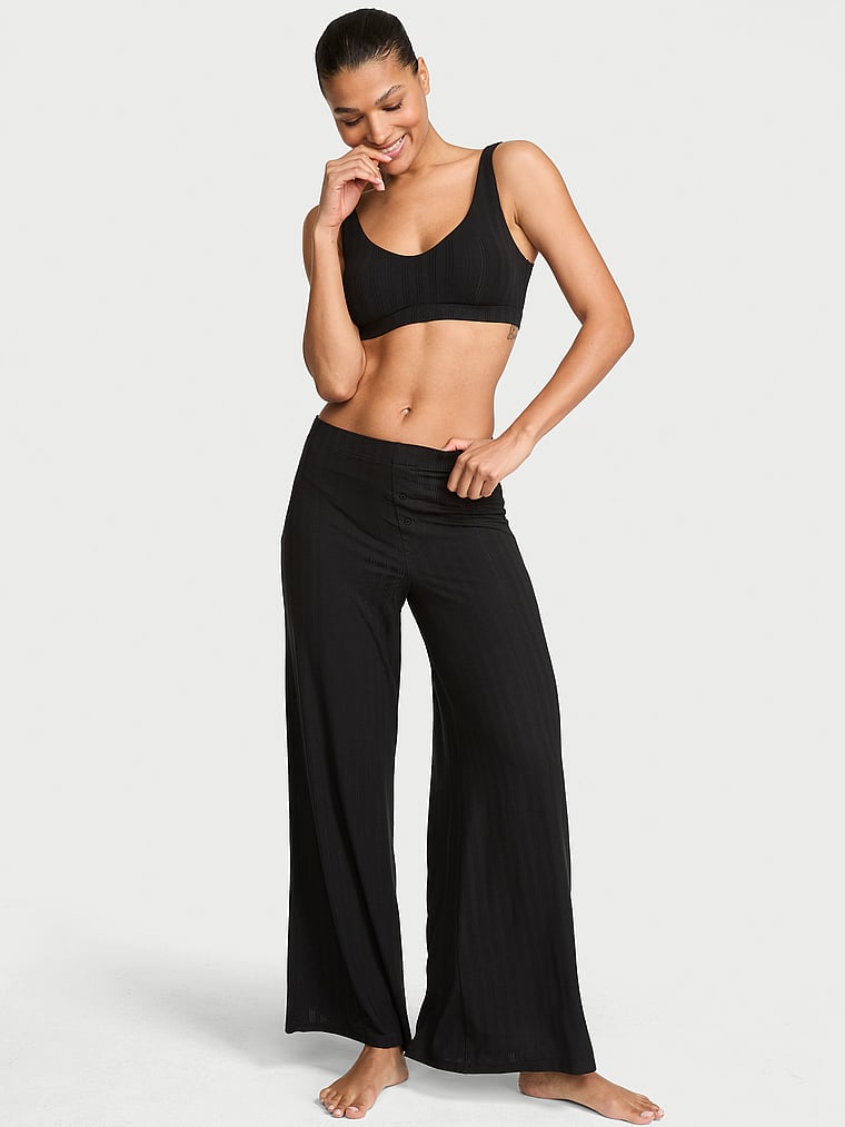 Victoria's Secret, Victoria's Secret SoSoft™ Modal Ultra-Fine Wide-Leg Pant, onModelFront, 1 of 3