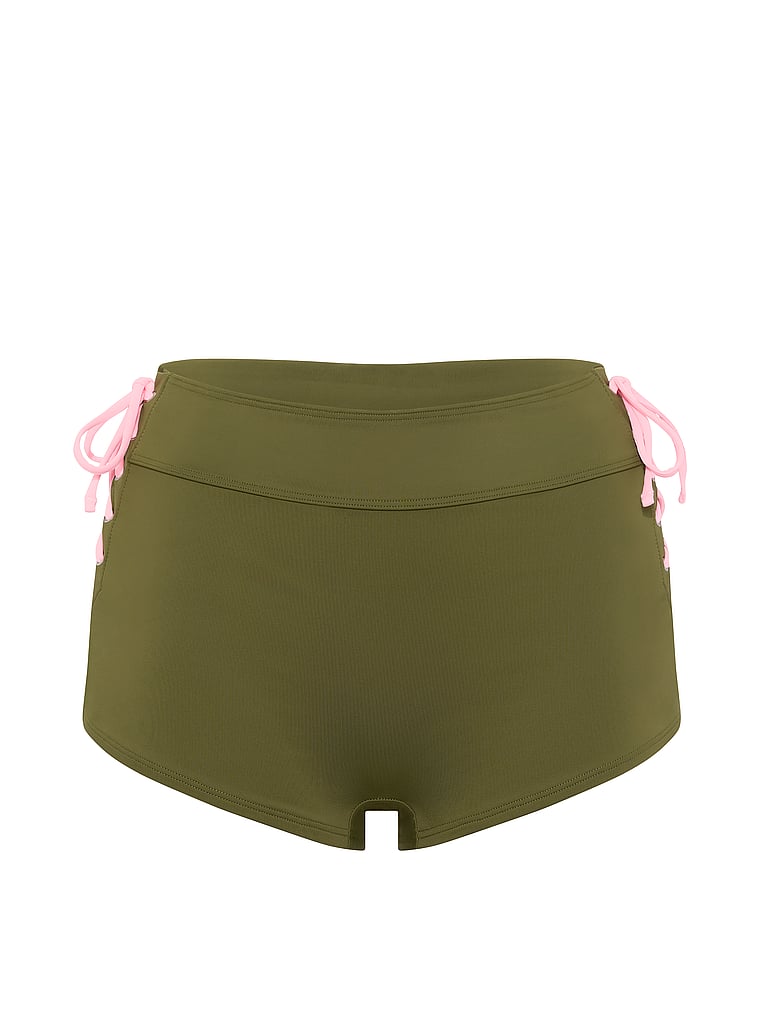 Lace-Up Boyshort Bikini Bottom