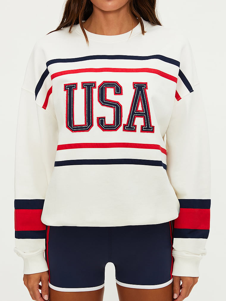 Victoria's Secret, Beach Riot Devyn Oversized Sweatshirt, Firework Colorblock, detail, 4 of 4