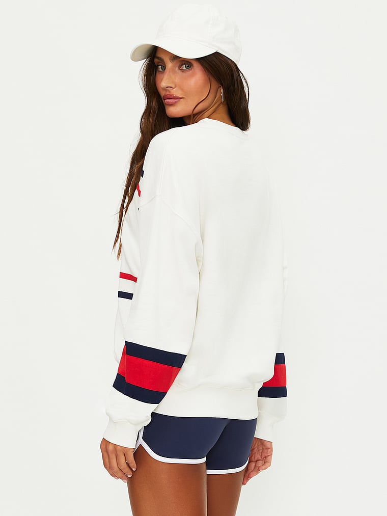 Victoria's Secret, Beach Riot Devyn Oversized Sweatshirt, Firework Colorblock, onModelBack, 2 of 4