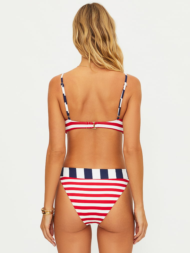 Victoria's Secret, Beach Riot Juno Bikini Top, Star Spangled Stripes, onModelBack, 2 of 4