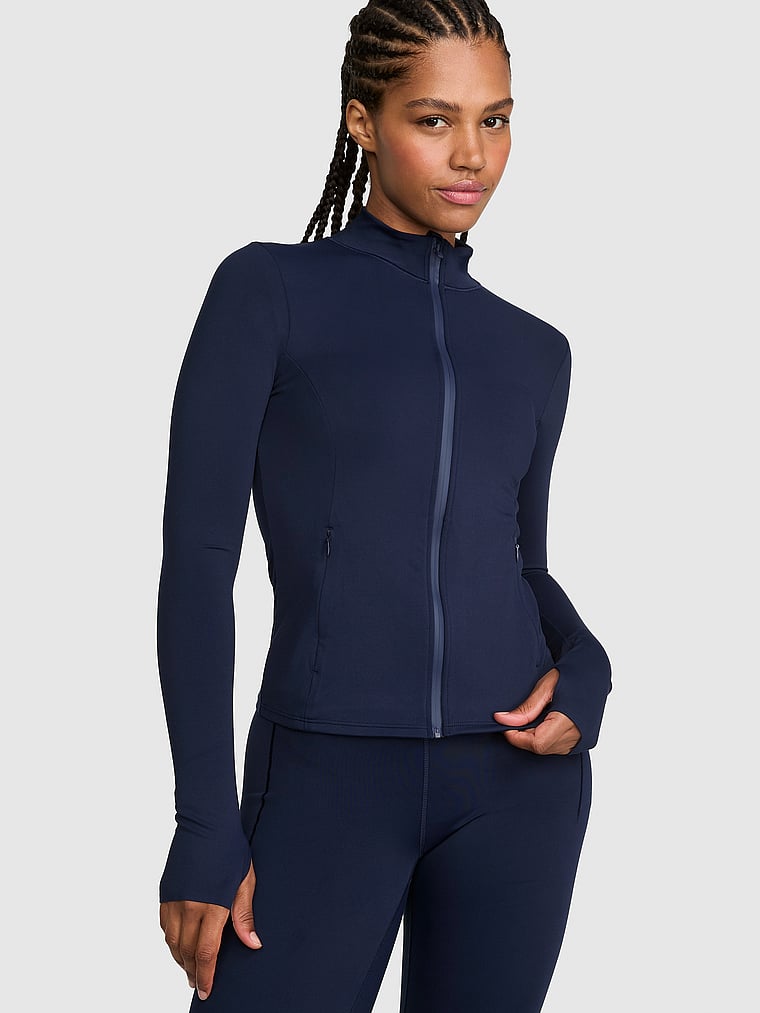 PINK PINK Relay™ Full-Zip Jacket, Noir Navy Shine, onModelBack, 2 of 3