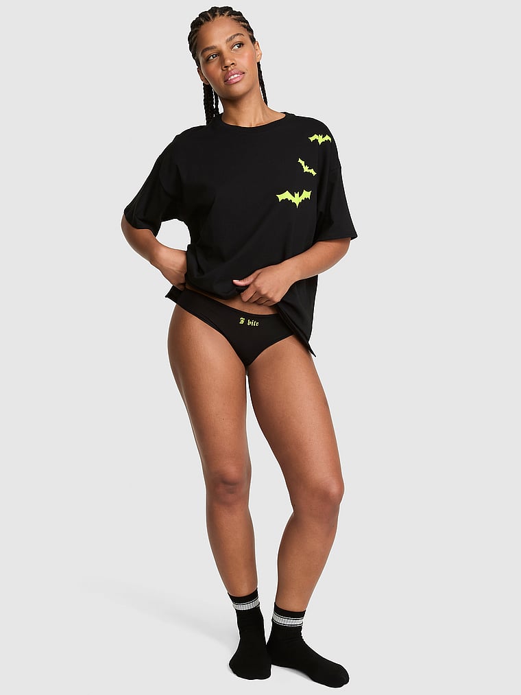 Buy Cotton Side-Slit Tee & Panty Set, Snow Heather & Half-Baked