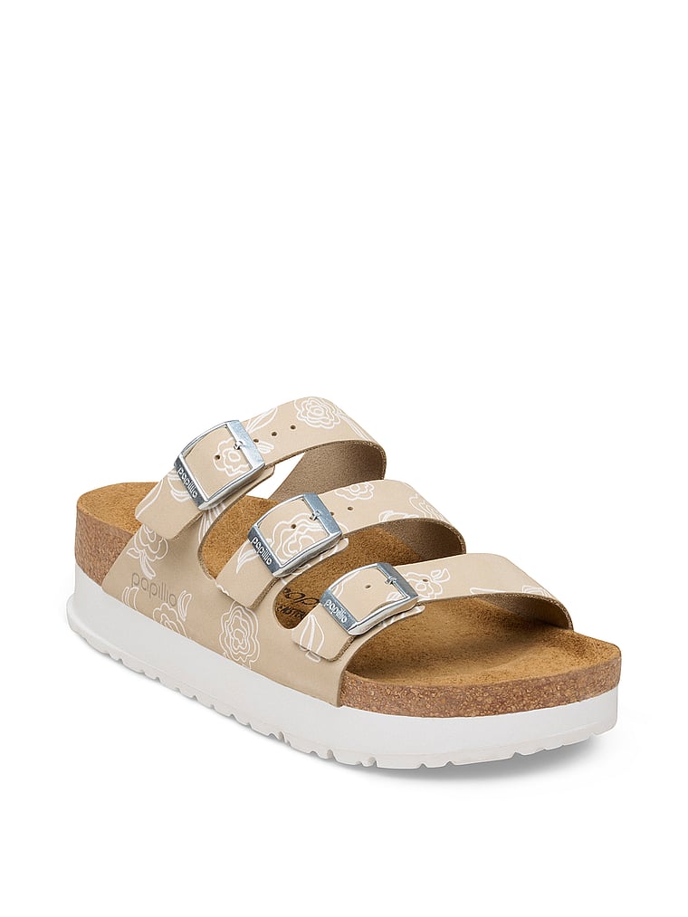 Birkenstock Florida Flex Platform Floral, Nubuck, onModelFront, 1 of 4
