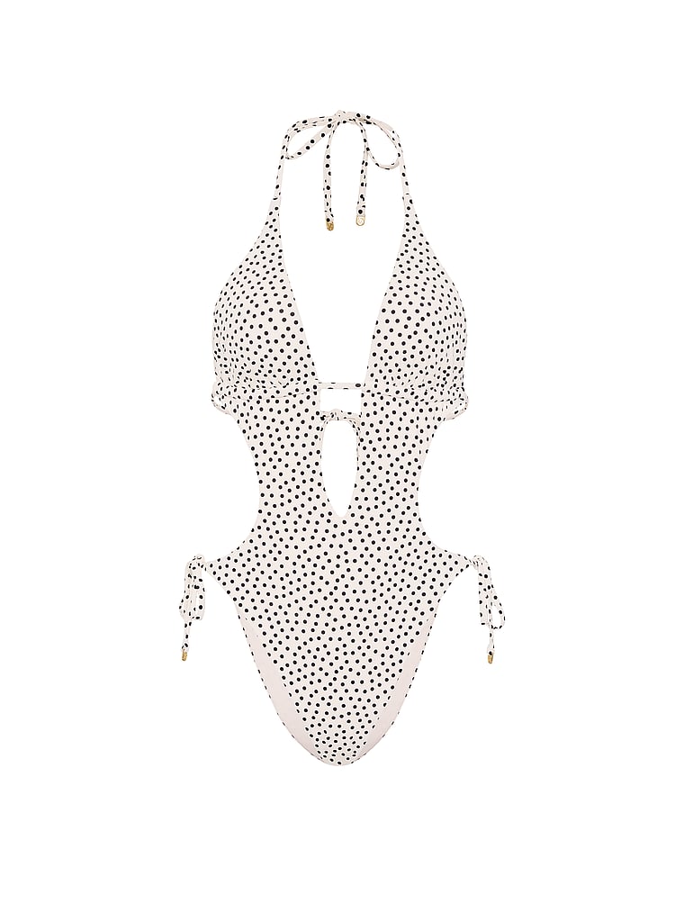 Victoria's Secret, Victoria's Secret Swim Side-Tie Monokini One-Piece Swimsuit, Print, offModelFront, 3 of 3