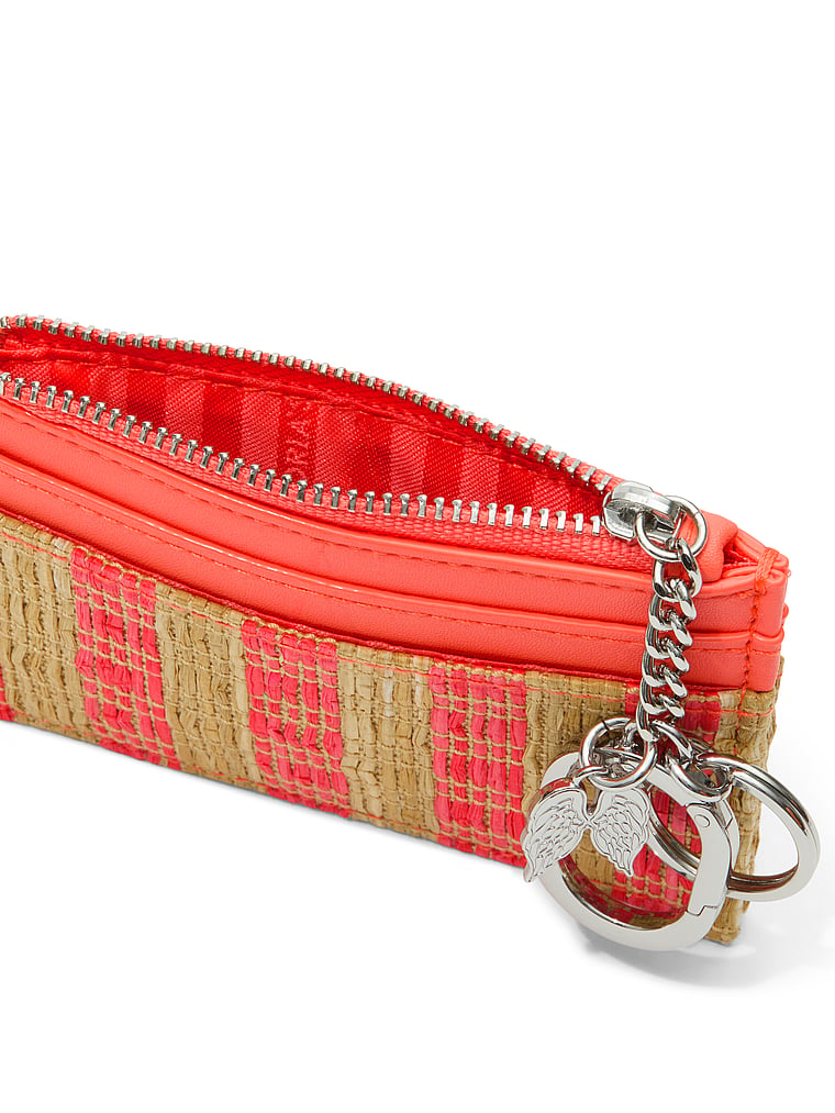 Victoria's Secret, Victoria's Secret Classic Card Case Keychain, Coral Straw, onModelBack, 2 of 3