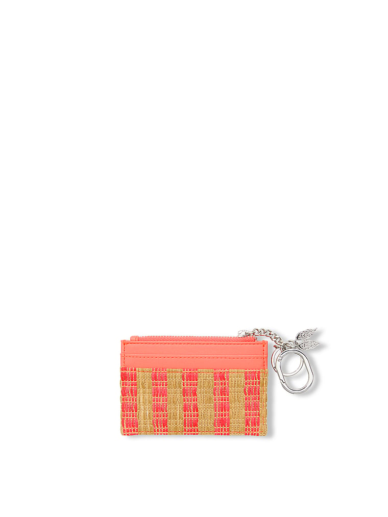 Victoria's Secret, Victoria's Secret Classic Card Case Keychain, Coral Straw, offModelBack, 3 of 3
