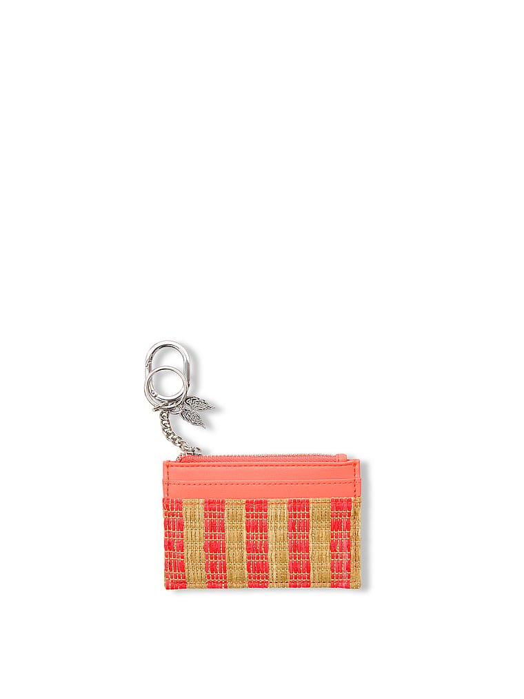 Victoria's Secret, Victoria's Secret Classic Card Case Keychain, Coral Straw, onModelFront, 1 of 3
