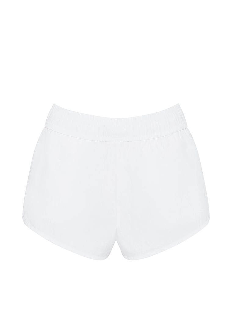 PINK Tech Woven Run Shorts, White, offModelFront, 3 of 3