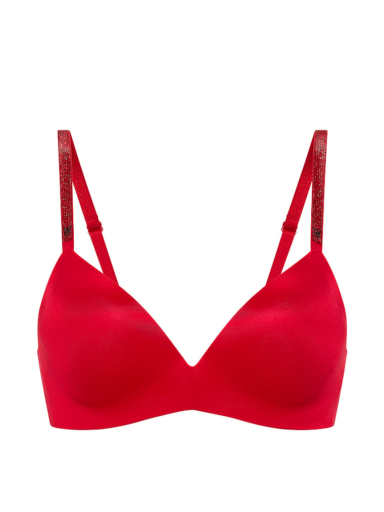 Victoria's Secret, Very Sexy So Obsessed Shine Strap Wireless Push-Up Bra, Lipstick, offModelFront, 3 of 4