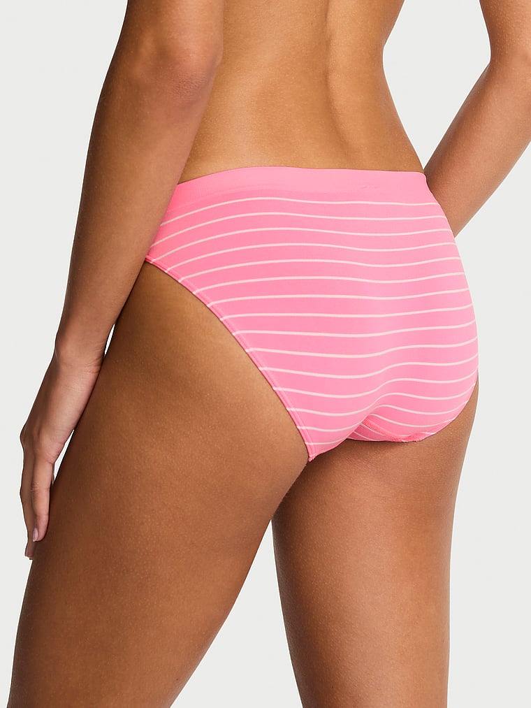Victoria's Secret, Seamless Seamless Bikini Panty, Sexy Little Pink Pinstripes, onModelBack, 2 of 3