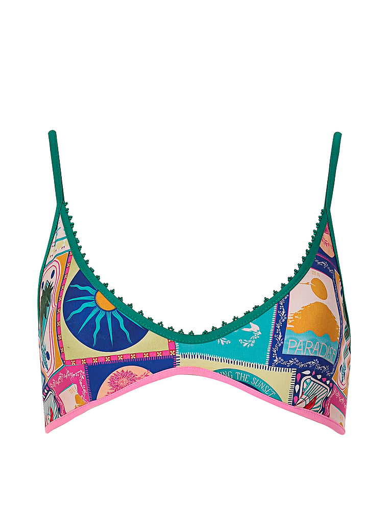 Victoria's Secret, Agua Bendita Howy Reversible Top, Multi Lobster Print, offModelFront, 3 of 3