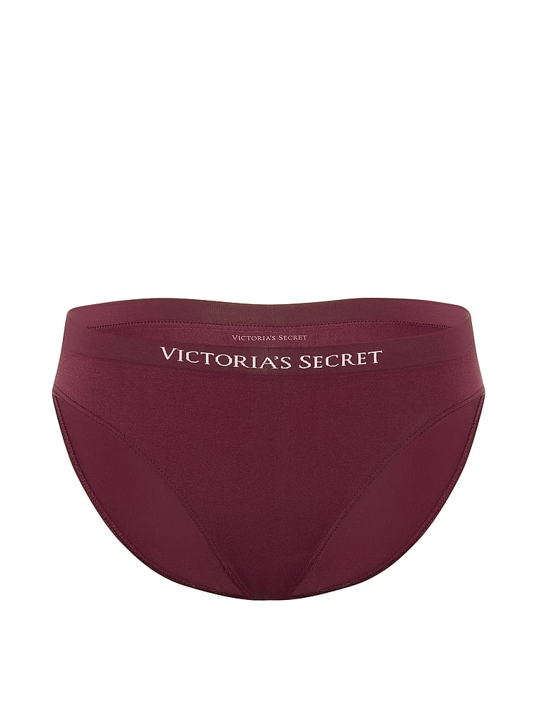 Victoria's Secret, Seamless Seamless Bikini Panty, Rich Maroon, offModelFront, 3 of 3