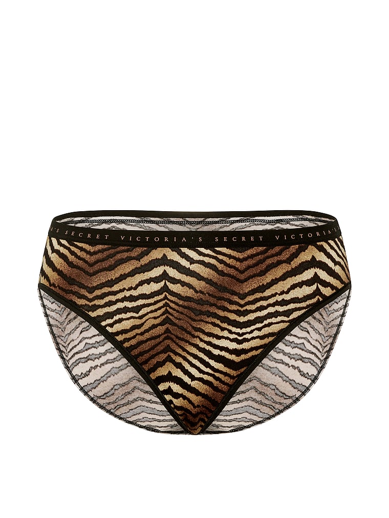 Victoria's Secret, Victoria's Secret Stretch Cotton High-Leg Brief Panty, Tiger Stripe, offModelFront, 4 of 4