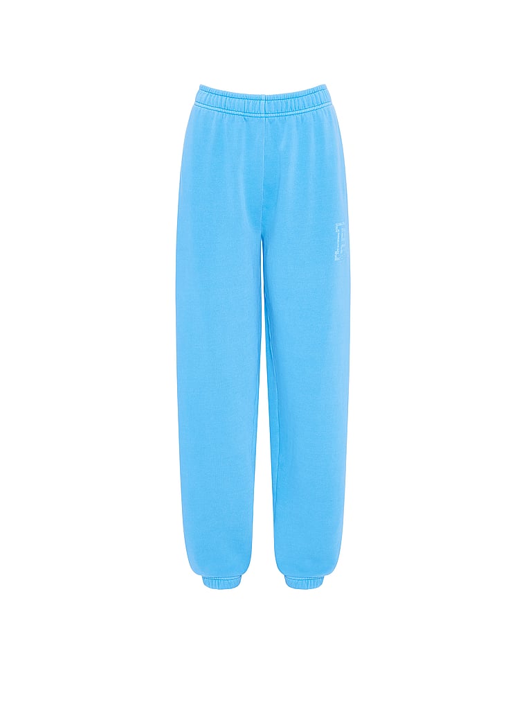 PINK Campus Fleece Sweatpants, Capri Blue, offModelFront, 4 of 4