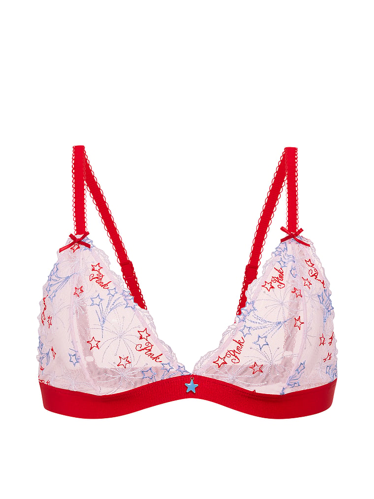 PINK PINK Wink™ Unlined Triangle Bralette, Pink Tulip, offModelFront, 4 of 4