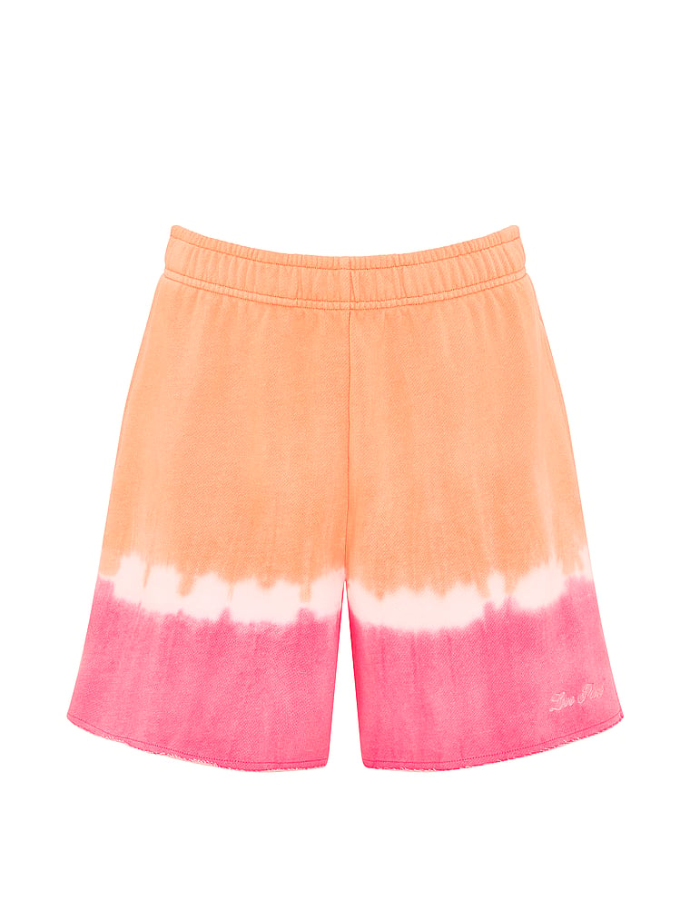 PINK Campus Fleece™ Shorts, Pink & Orange Dip Dye, offModelFront, 3 of 3