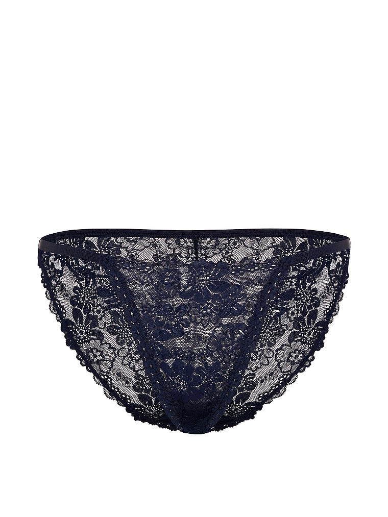 PINK PINK Wink™ String Bikini Panty, Noir Navy, offModelFront, 3 of 3
