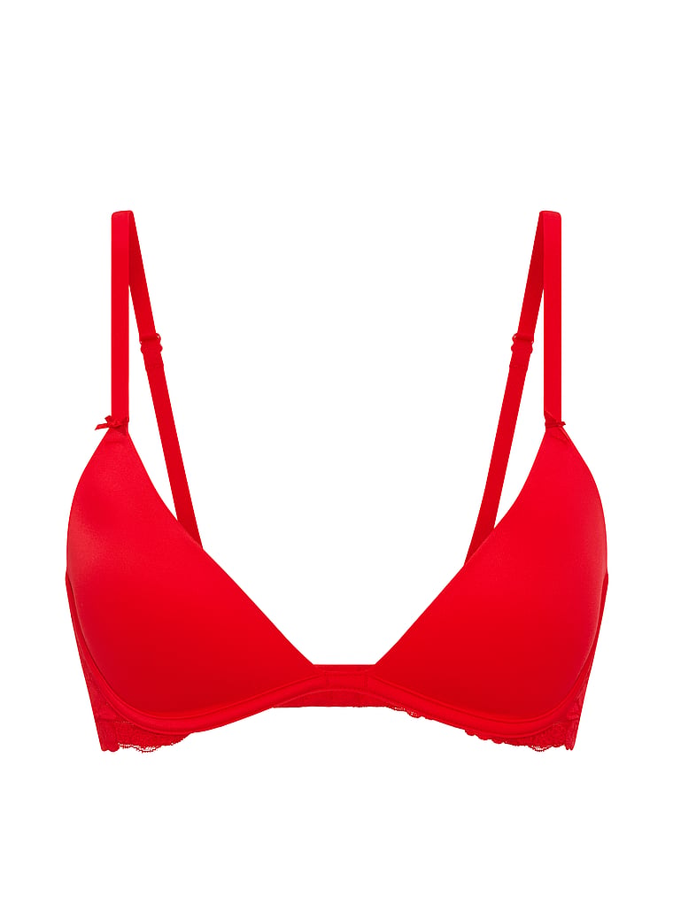 PINK PINK Wink™ Uplift Wireless Plunge Bra, Red Pepper, offModelFront, 3 of 3