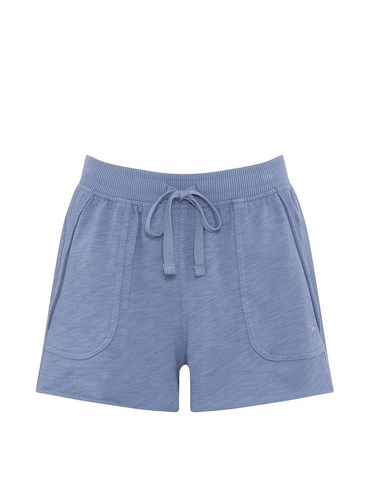 PINK Lightweight Lounge A-Line Shorts, Dusty Iris, offModelFront, 5 of 6