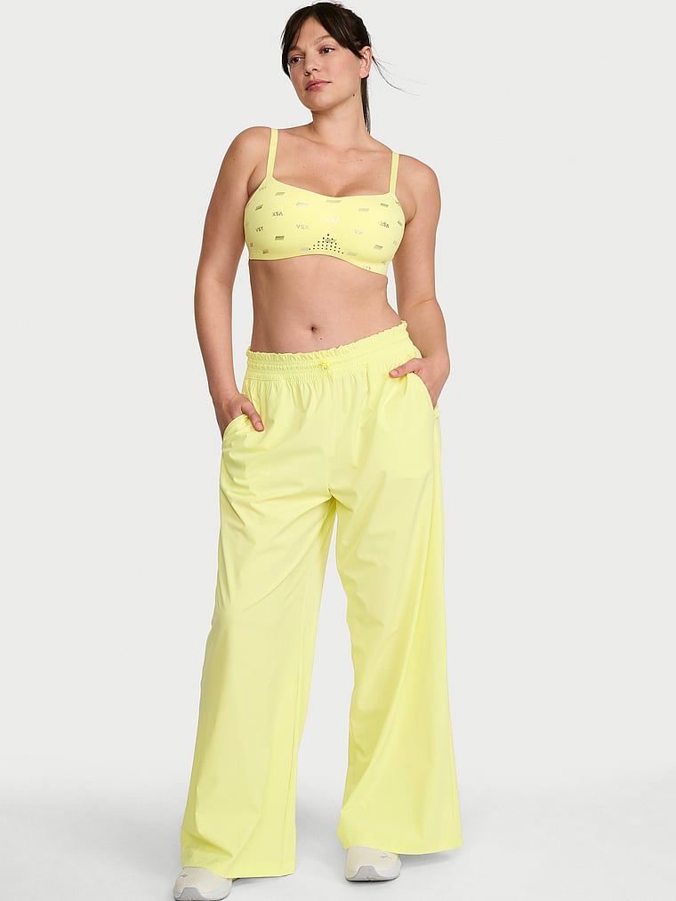 Victoria's Secret, VSX VSX ActiveFlex Wide-Leg Pant, Lime Yellow, onModelFront, 1 of 3