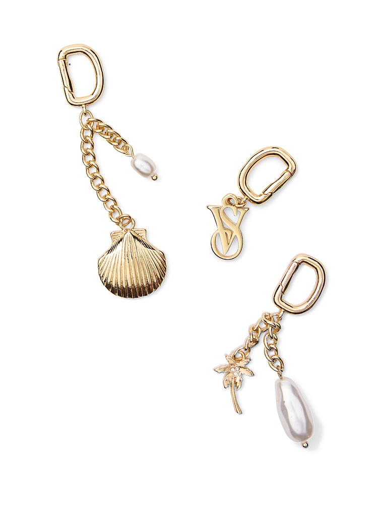 Victoria's Secret, Victoria's Secret 3-Pack Bikini Charms, Shell, Pearl, Vs Monogram, onModelBack, 2 of 3