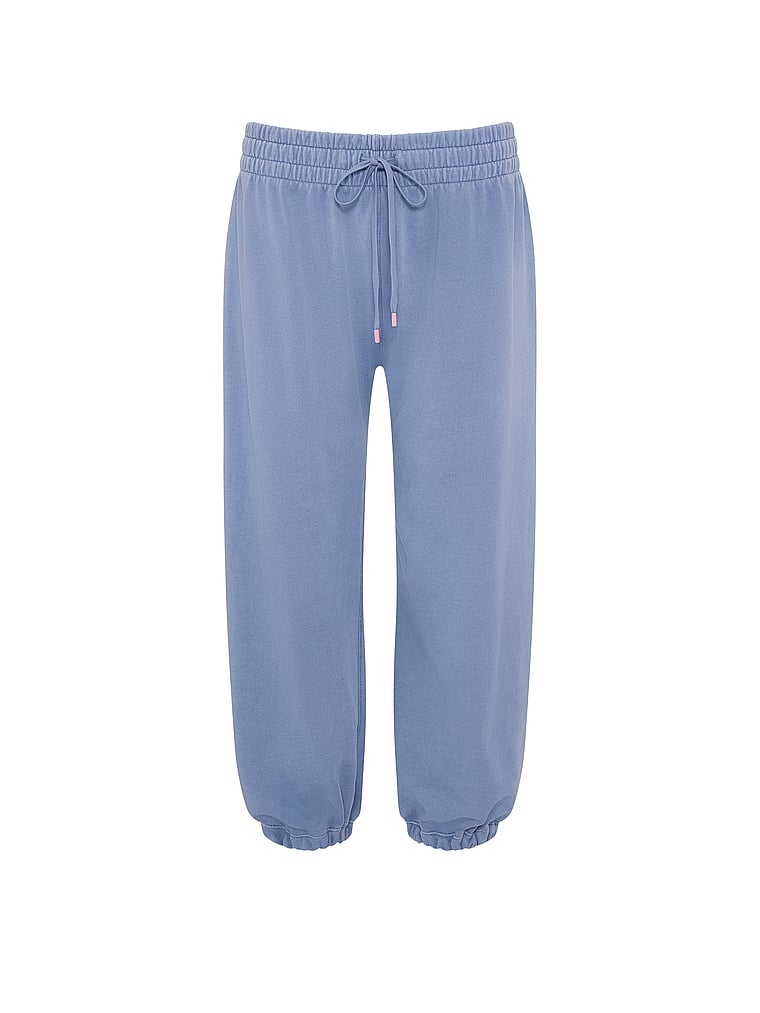Victoria's Secret, Angel Essentials Off-Duty Terry Crop Jogger Sweatpants, Washed Moonlight Blue, offModelFront, 4 of 4