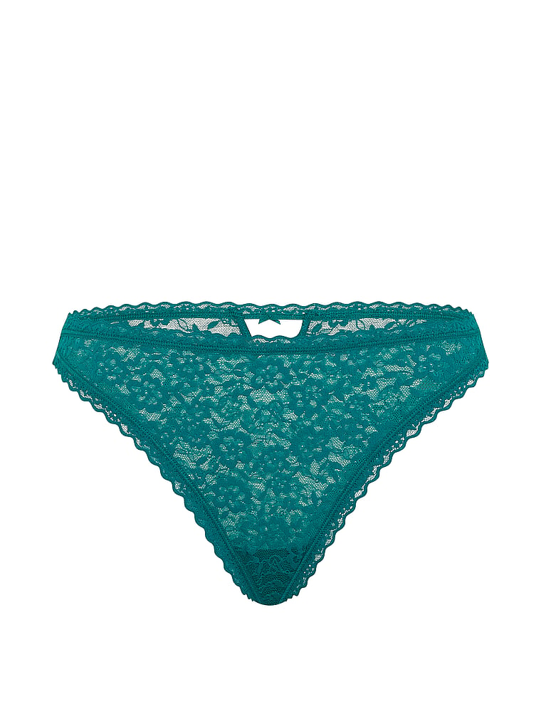 Victoria's Secret, The Lacie Lace Brief Panty, Parrot Blue, offModelFront, 4 of 4