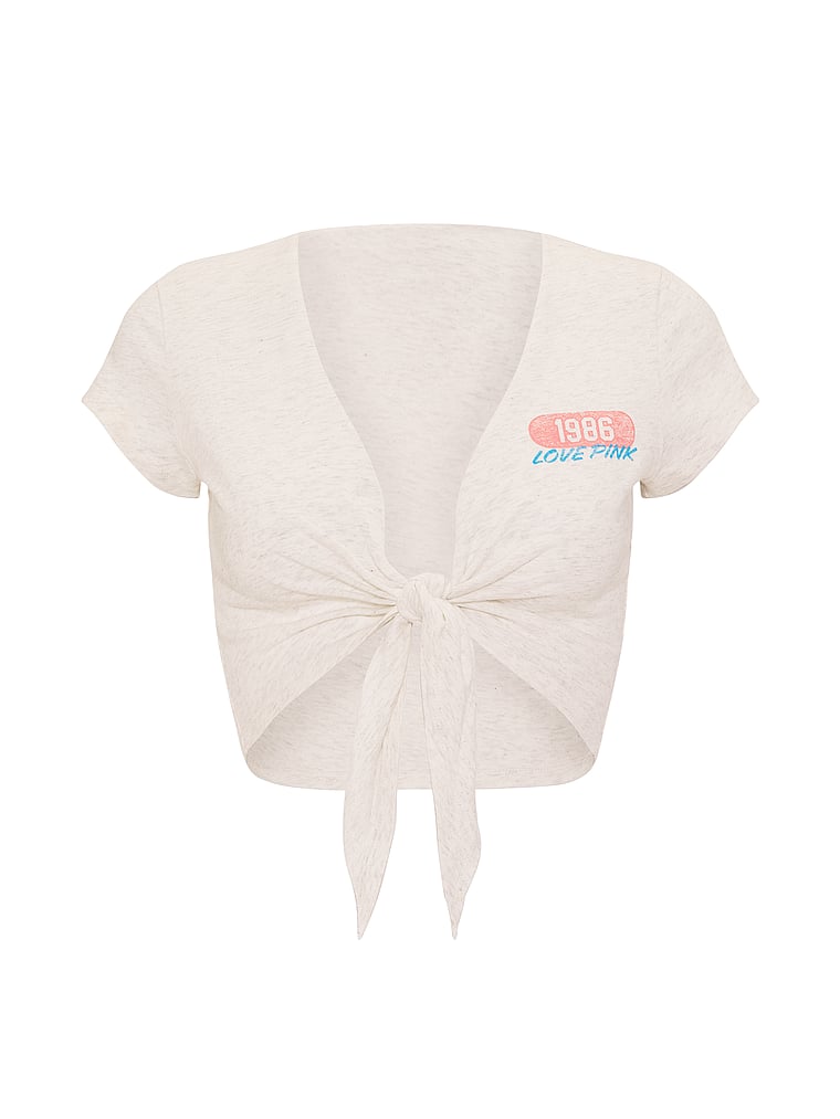 Campus Cotton™ Front-Tie Cropped Top