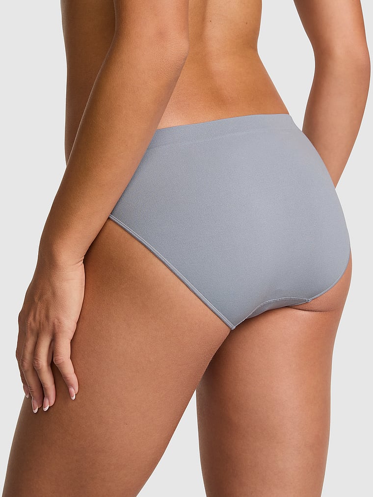 PINK Seamless Bikini Panty, Black, onModelBack, 2 of 3