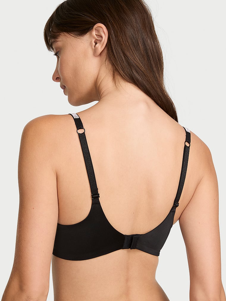 Victoria's Secret, Very Sexy So Obsessed Smooth Wireless Push-Up Bra, Black, onModelBack, 2 of 5 Ari is 5'9" or 175cm and wears 34B or Small