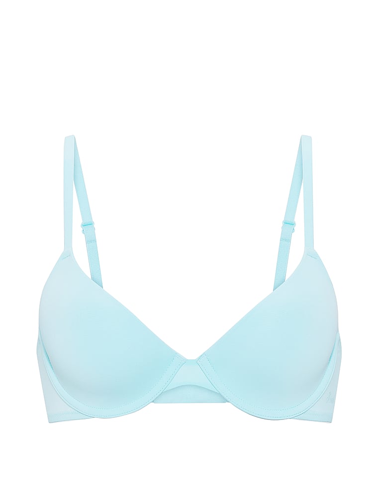 PINK Wear Everywhere™ Lightly Lined Full Coverage T-Shirt Bra, Stream, offModelFront, 3 of 3