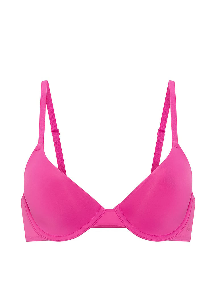 PINK Wear Everywhere™ Lightly Lined Full Coverage T-Shirt Bra, Pink Fire, offModelFront, 3 of 3