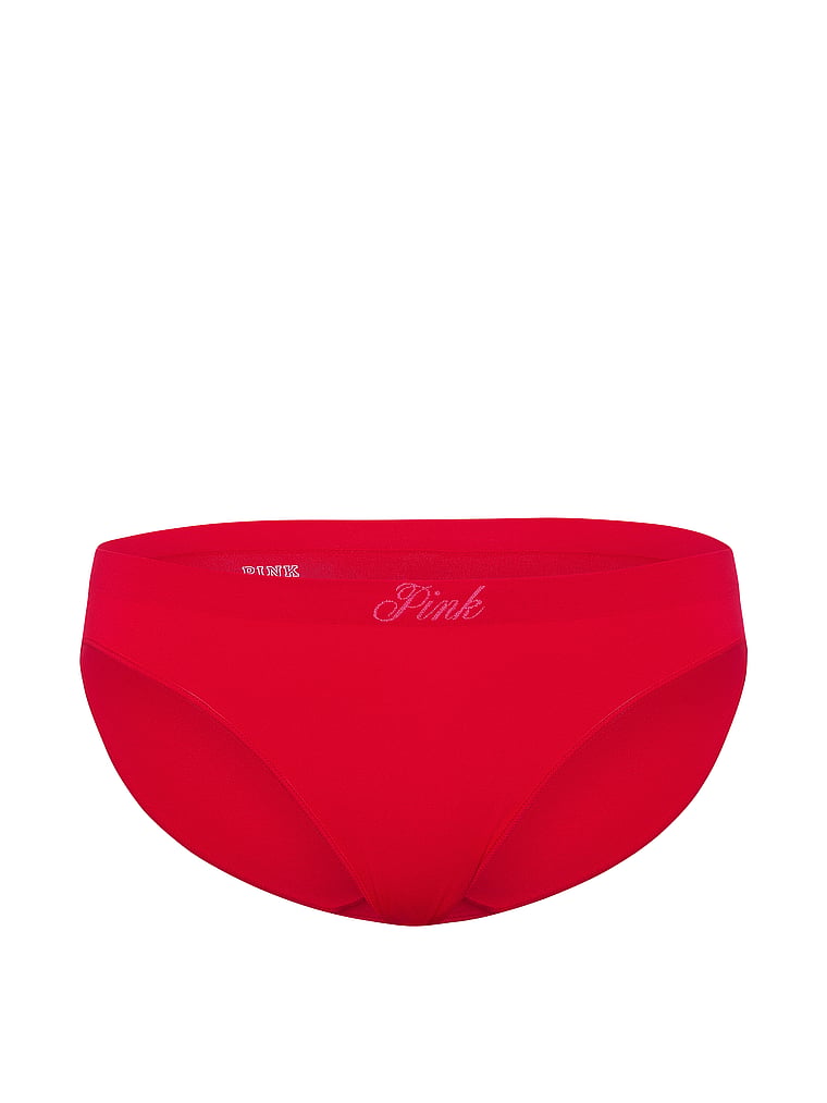 PINK Seamless Bikini Panty, Red Pepper, offModelFront, 3 of 3