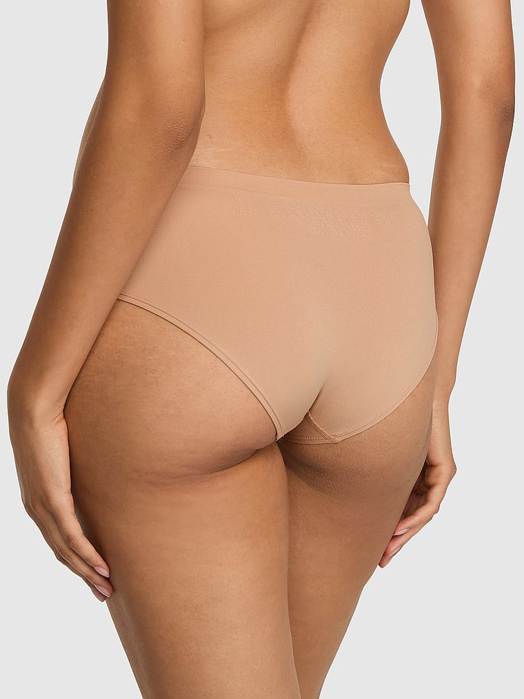PINK Seamless Hiphugger Panty, Praline, onModelBack, 2 of 3